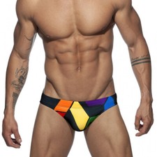 Men's Swimming Swimsuit Briefs Color Print Bikini Swim Beach Shorts Underwear