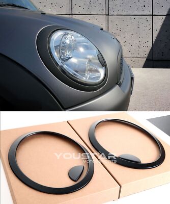 Schwarze SCHEINWERFER SURROUND ABDECKUNGEN für MINI Cooper R55 R56 R57 R58 R59 