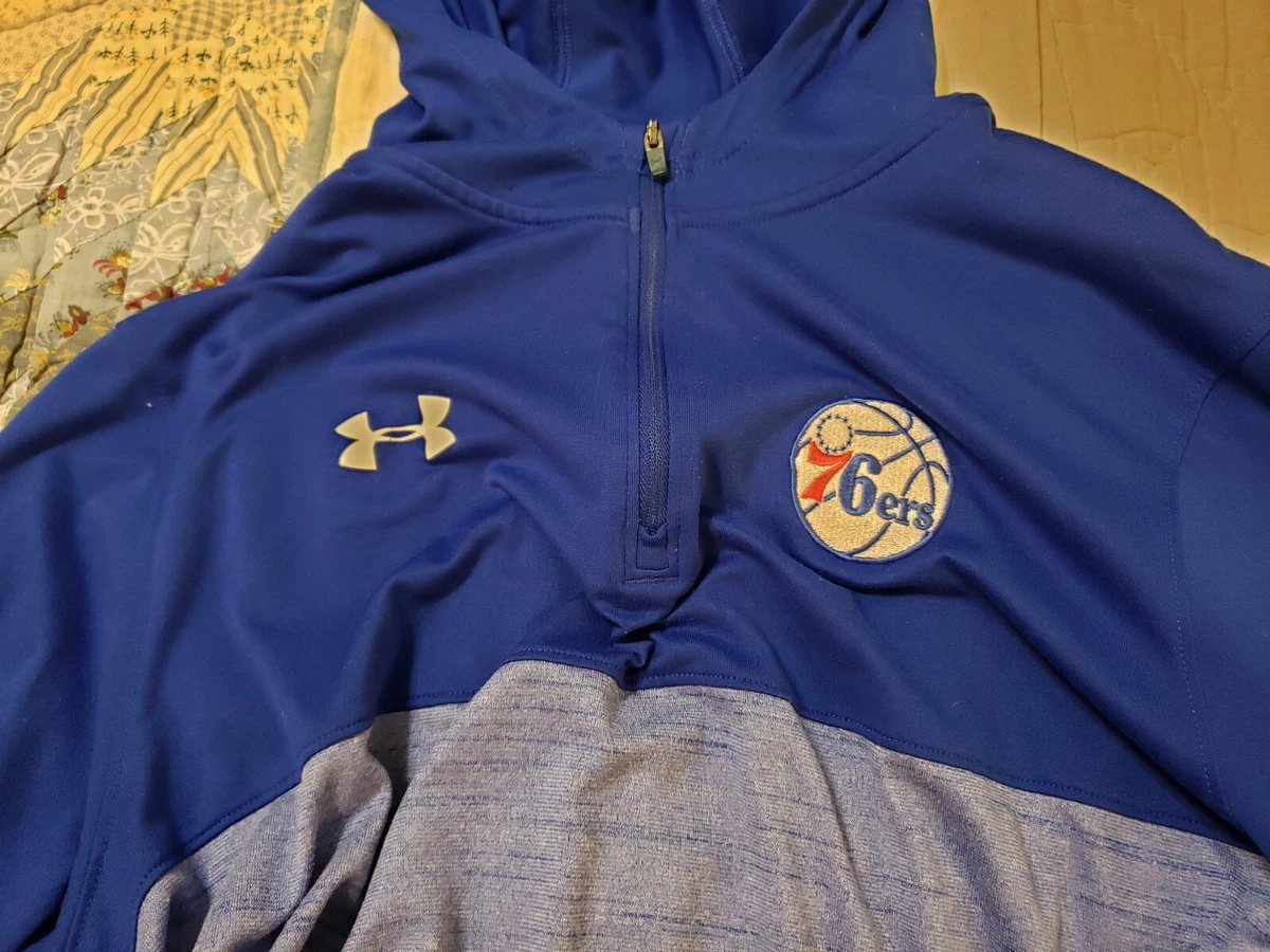 Under Armour Mens Medium UA Tech 1/4 Hoodie Shirt 76ers Logo Blue 1287617  400 | eBay