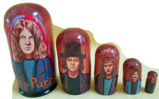 Deep Purple Nesting Doll/5-pc Set/7.5" Tall+1998 St. Pete Russia Concert Poster