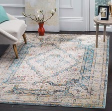 Safavieh Power Loomed Aria Collection Cr me / Red Area Rugs - ARA106E