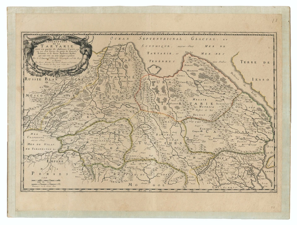 Antique Map "Description De La Tartarie" (Tartarian Empire) Nicolas Sanson, 1654 - Image 2 of 4