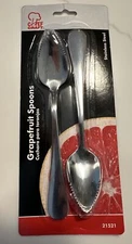 Chef Craft GRAPEFRUIT  SPOONS Stainless Steel Set Of 2 BRAND NEW