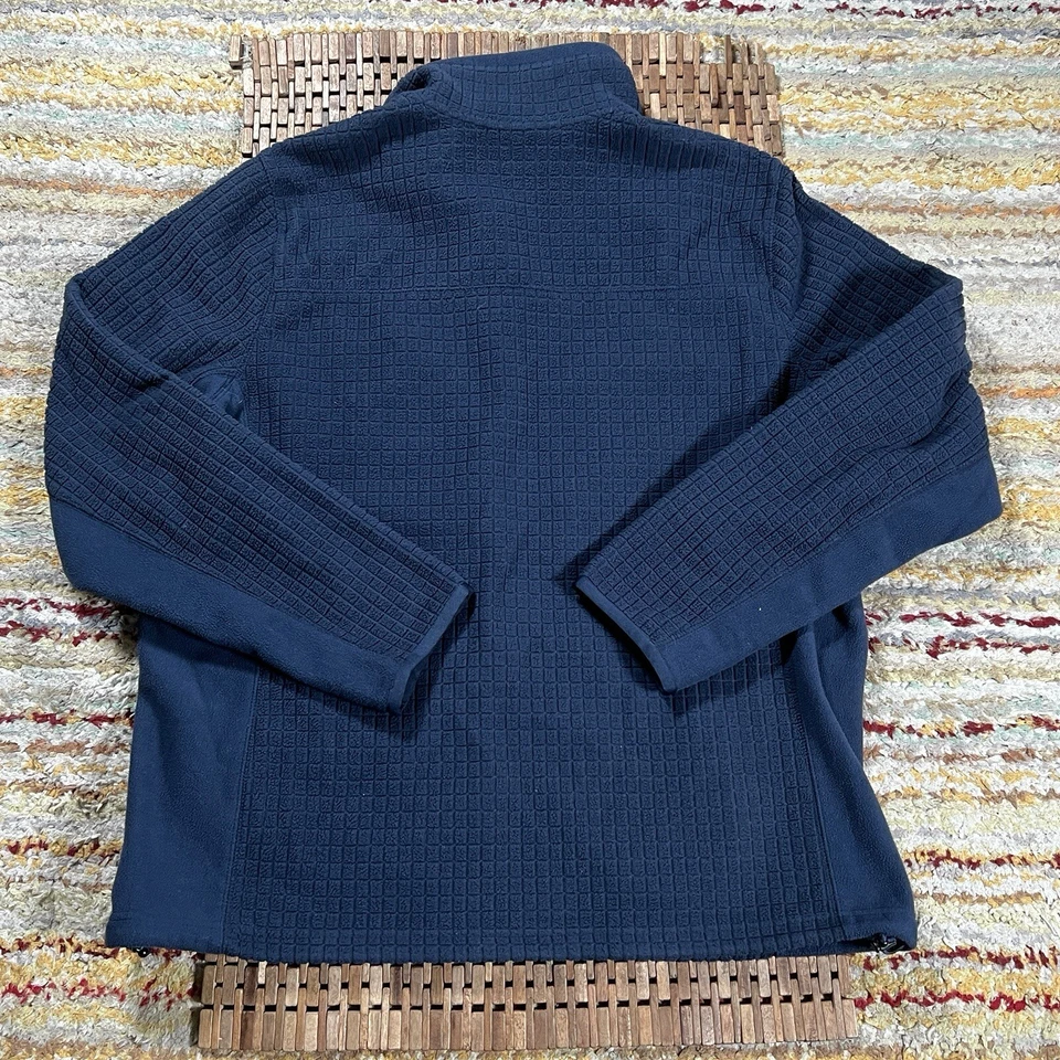 Chaqueta polar texturizada con cremallera completa tejida LL Bean Airlight azul para hombre talla XL Foto 3 de 4