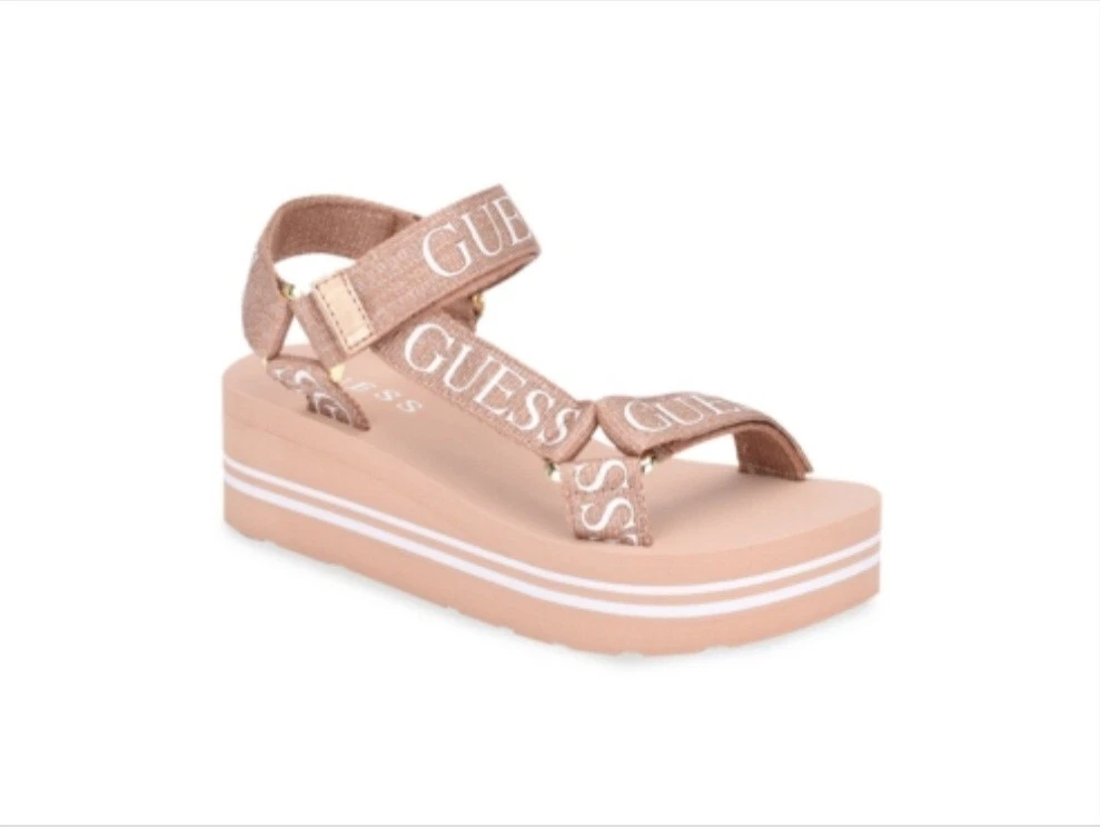 Guess Women s Avin Logo Sport Sandals Rose Gold eBay