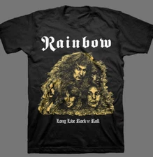 HOT Rainbow band LONG LIVE ROCK N ROLL T-shirt black S-5Xl