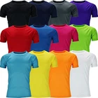 New Mens Breathable T Shirt Wicking Cool Running Gym Top Sports Performance Lot