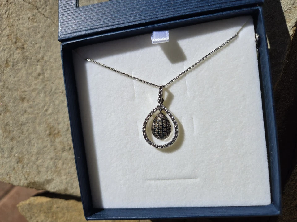 .25 CT Champagne Color Diamond Pendant -  Tear Drop Cut Out - Image 2 of 4