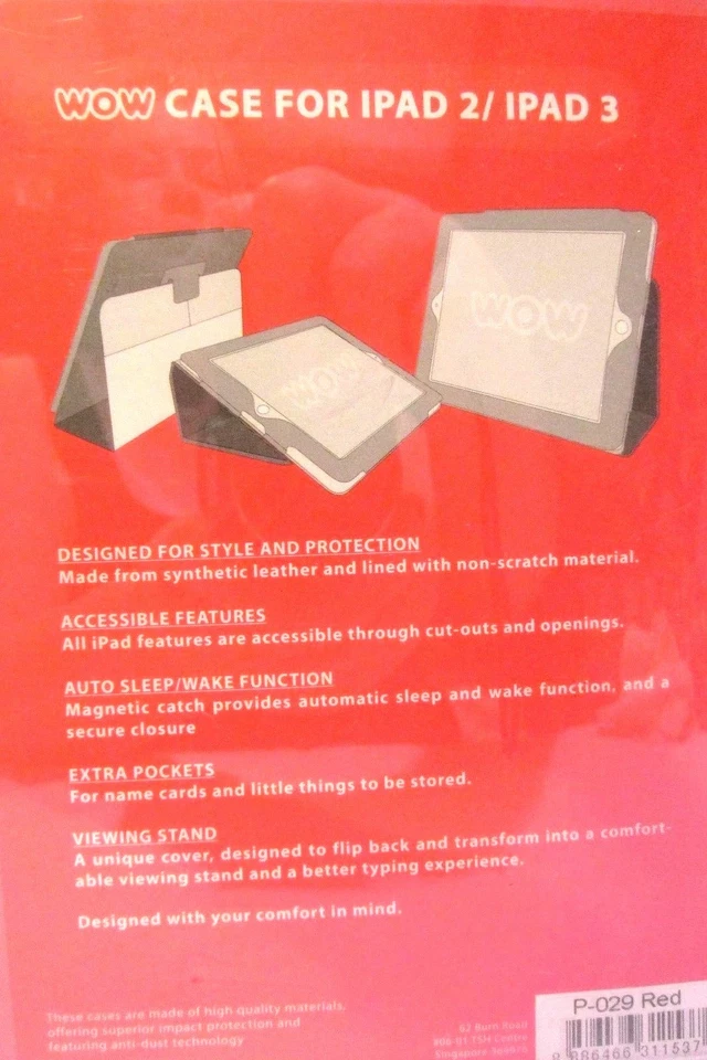 WOW Protective Cover for IPAD 2 and IPAD 3 Red New - Image 3 of 3
