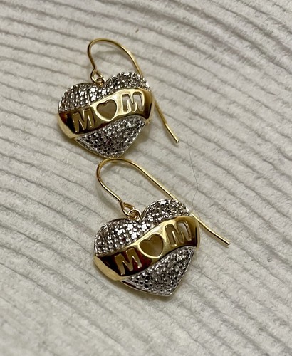 Ross Simon’s 925 Diamond Heart Mom Earrings - Picture 3 of 3