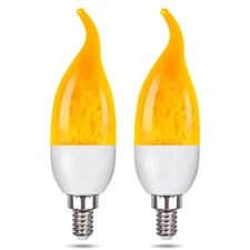 E12 Led Candelabra Flame Light Bulbs For Outdoor Use 3 Mode 1800k Warm White Led