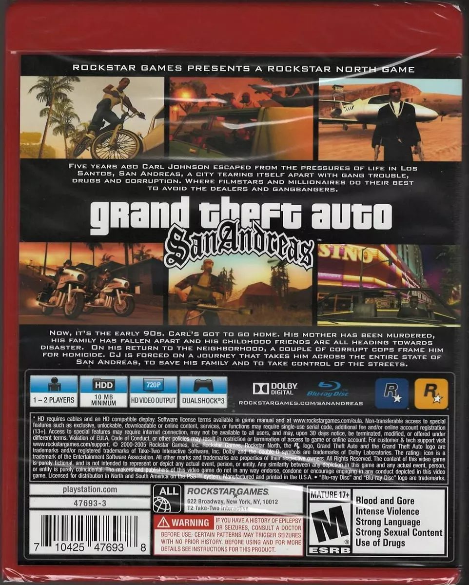 Grand Theft Auto San Andreas - gta San Andreas - PS3 em Promoção