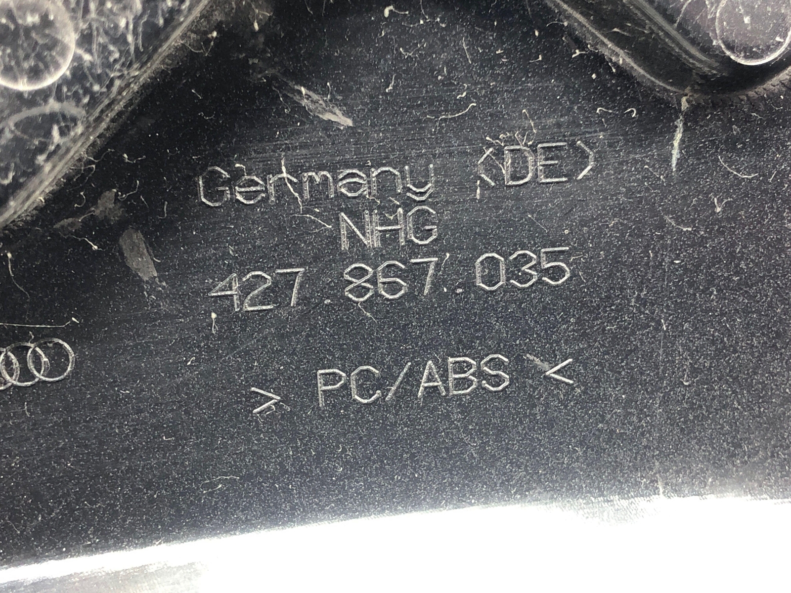 2008-2015 AUDI R8 REAR LEFT LOWER QUARTER PANEL TRIM COVER BLACK 427867035 OEM