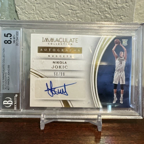 NIKOLA JOKIC 2015 IMMACULATE COLLECTION #27  AUTO ROOKIE RC /99 Bgs 8.5 Auto 10