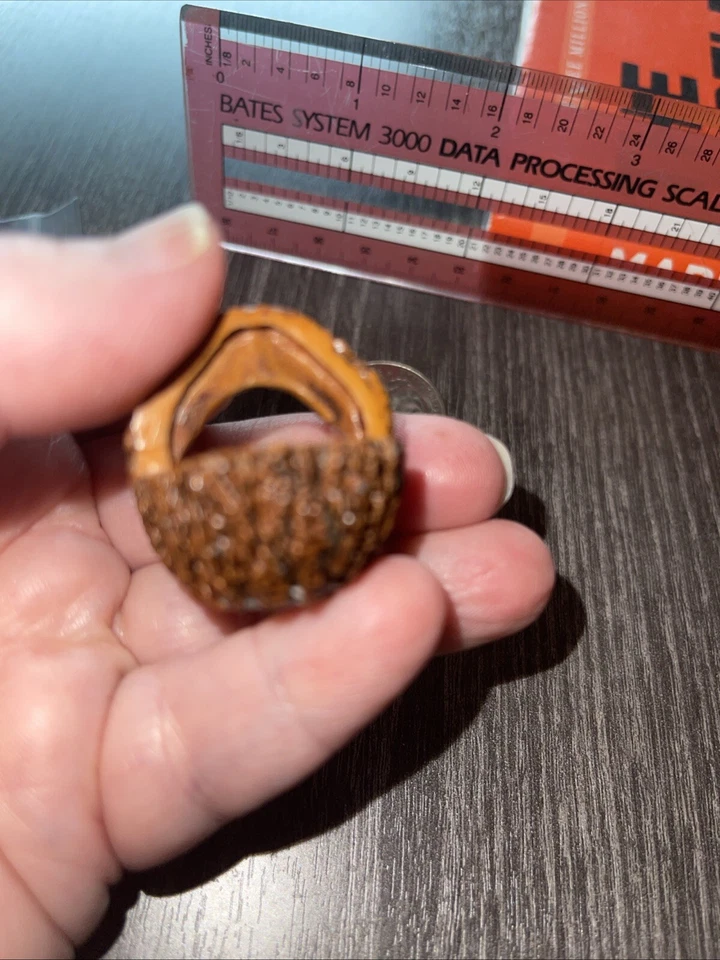 RARE Hand Carved Black Walnut Shell EASTER EGG Basket - Folk Art Nut Miniature - Image 4 of 4