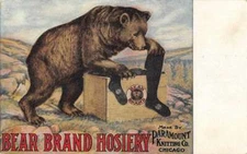 Chicago Illinois Paramount Knitting Co Bear Brand Hosiery Postcard AA28009