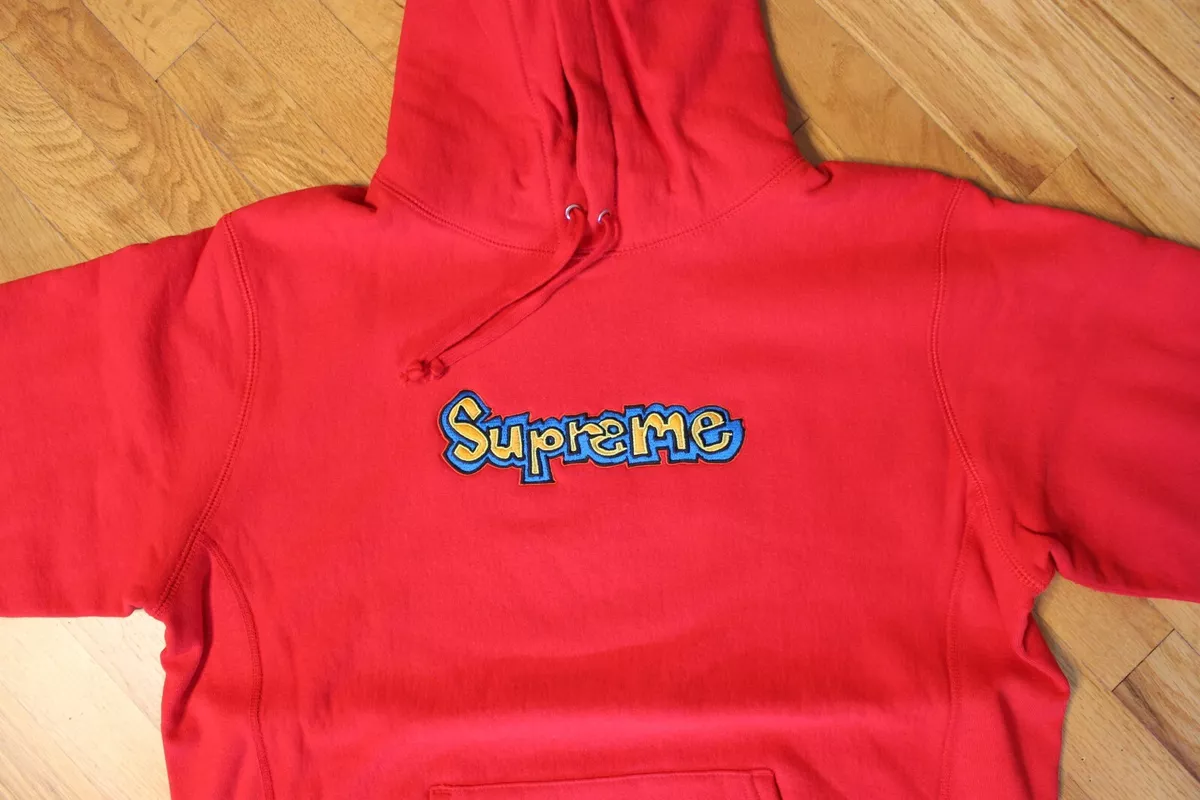 Supreme Gonz Logo Hooded Sweatshirt Red SS18 Size Medium Brand New DS Hoodie '18