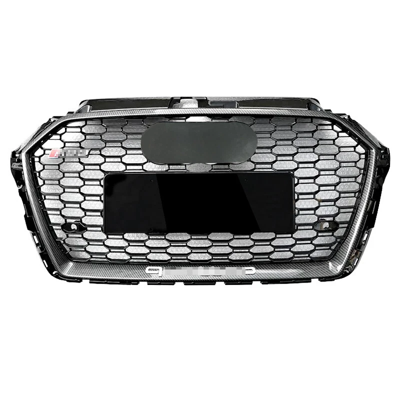 Carbon Fiber Style Frame Honeycomb Grill For Audi A3 S3 2017-19 RS3 Style Grille Foto 2 de 4