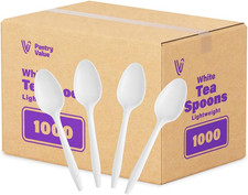  1000 Count Lightweight White Plastic Spoons - Disposable Cutlery for Parties,