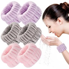 Wteehn 6pcs Wrist Bands 1 Count Pack of 6 , pink,light purple,light coffee