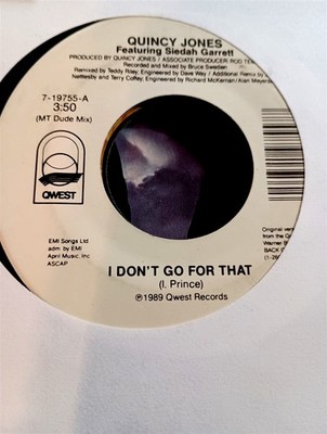 Quincy Jones feat. Siedah Garrett, I Don't Go For That ~ 1989 Qwest 45 