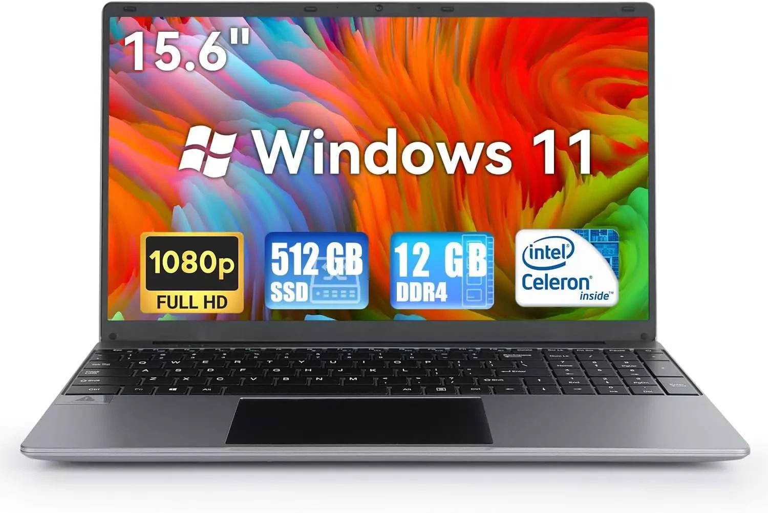2025 SGIN Laptop 15,6 / 17,3 Zoll 128GB 512GB Intel Celeron Windows 11 Notebook Ansicht 2