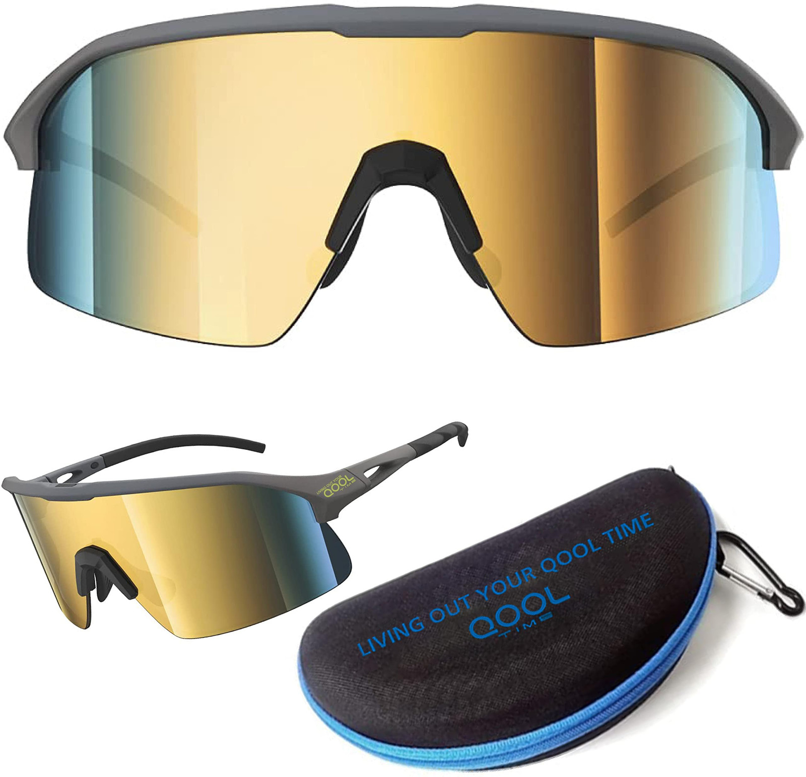 Polarized Wrap-Around Sports Sunglasses for Cycling Golf Ski Triathlon Men Women