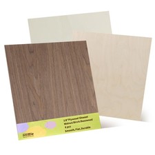 6 Pack Walnut Wood Plywood Sheets, 12"x12"x1/8" Basswood Walnut Birch