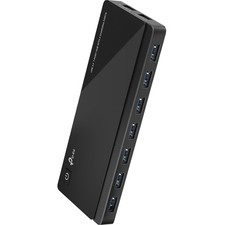 USB Hub 3.0 7 Ports Data Charger Windows Mac Linux with Power Adapter