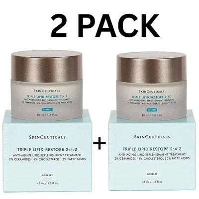 2 PACK SkinCeuticals Triple Lipid Restore 1.6 oz Face Cream 2:4:2, 48ml Sealed N