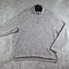 Wrangler Authentic Sweater Men XL Gray Heathered Knit 1/4 Zip Mock Neck Pullover