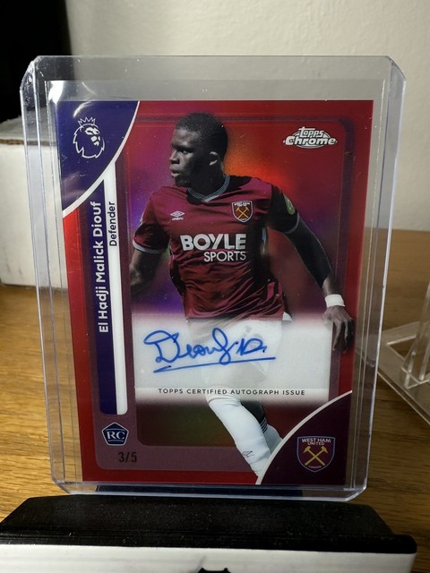 2025 Topps Chrome Premier League El Hadji Malick Diouf Red Refractor Auto 3/5