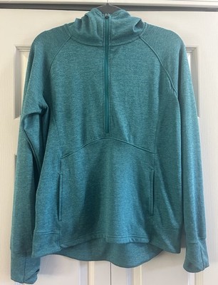 Simms Fishing Sweatshirt Womens Size S Teal Insect Shield Active Hoodie 1/2 Zip