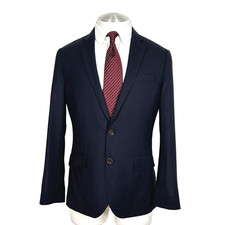 J.Crew Ludlow Traveller Tollengo 1900 100 Wool Navy Partially Lined Blazer 38S