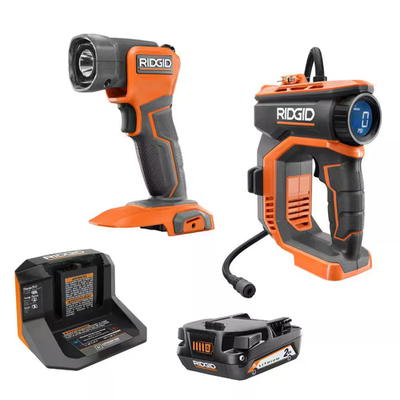 #ad Ridgid 18V Cordless Digital Inflator Kit with 2 0 Ah Battery and Charger $191.60