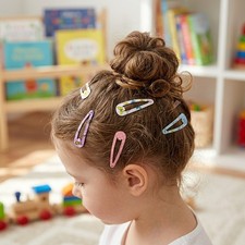 60Pcs Random Color Floral Print Drop Hair Clips Iron Alloy Hair Barrettes