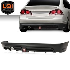 For 06-11 Civic Sedan Rear Bumper Spoiler Led W 3rd Brake Light Muffler Tip For 06-11 Civic Sedan Rear Bumper Spoiler Led W 3rd Brake Light Muffler Tip