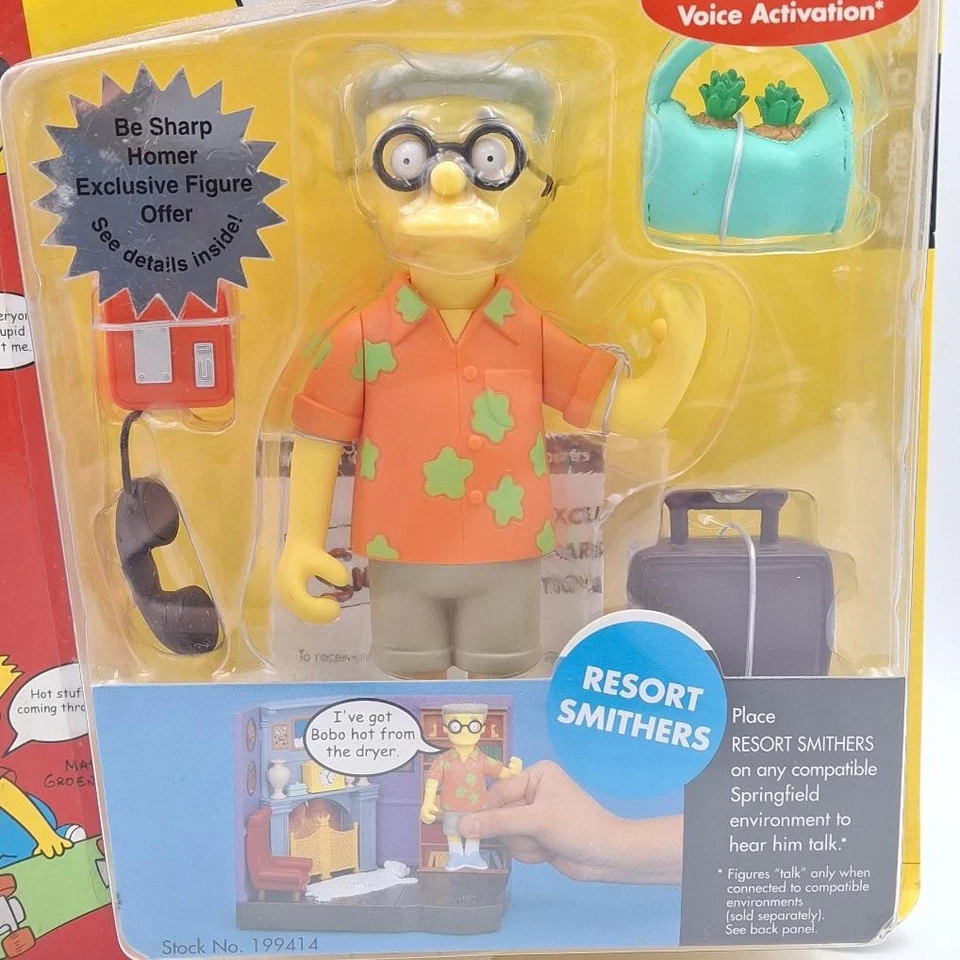 Figura interactiva Playmates 199414 The Simpsons Resort Smithers WOS (CP4004777) Foto 2 de 4