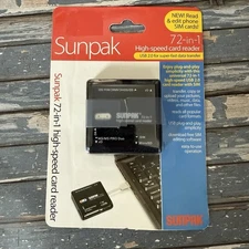 Sunpak 72-in-1 High-Speed Card Reader Built In USB 2.0 Self Storage Plug