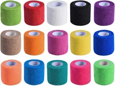 15 Pack 2"x5yd Self-Adhesive Cohesive Bandage Wrap Rolls for Wrist & Ankle