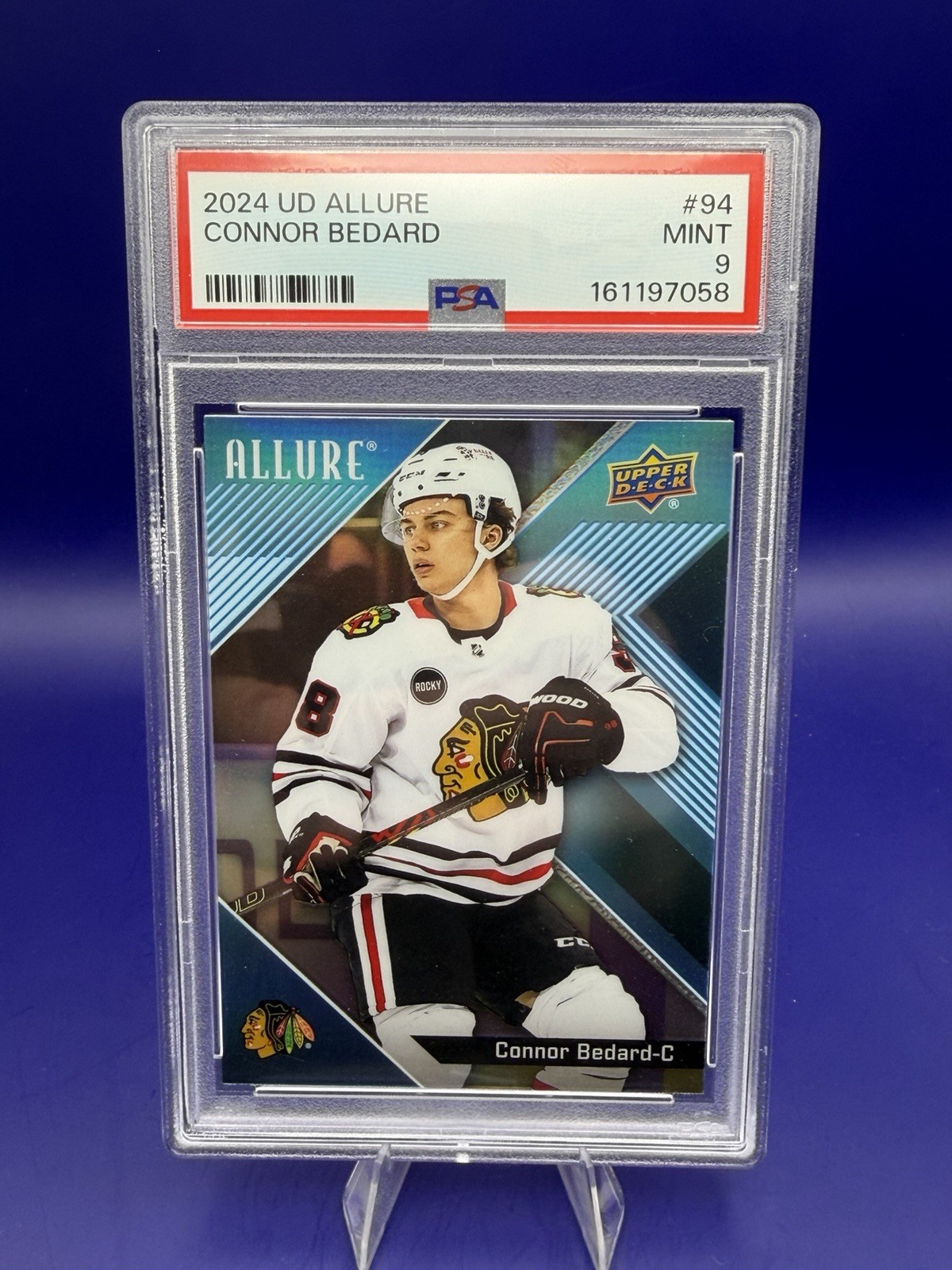 Upper Deck 2024-25 Allure Connor Bedard Rookie #94 PSA 9 Blackhawks