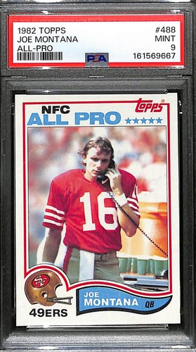 1982 Topps Football Card #488 Joe Montana HOF San Francisco 49ers PSA 9 16785