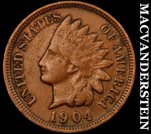 1904 Indian Head Cent- Very Fine Better Date No Reserve #J517