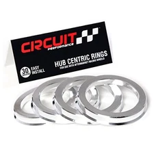 Circuit Performance 73.1mm OD to 56.1mm ID Silver Aluminum Hub Centric Rings 