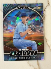 2025 Leaf Baseball Nation #'d 1/3 Blue Cracked Ice Kruz Schoolcraft A New Dawn