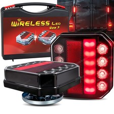 2X Wireless Trailer Lights Magnetic LED Tow Light Turn Signal Brake Reverse Stop