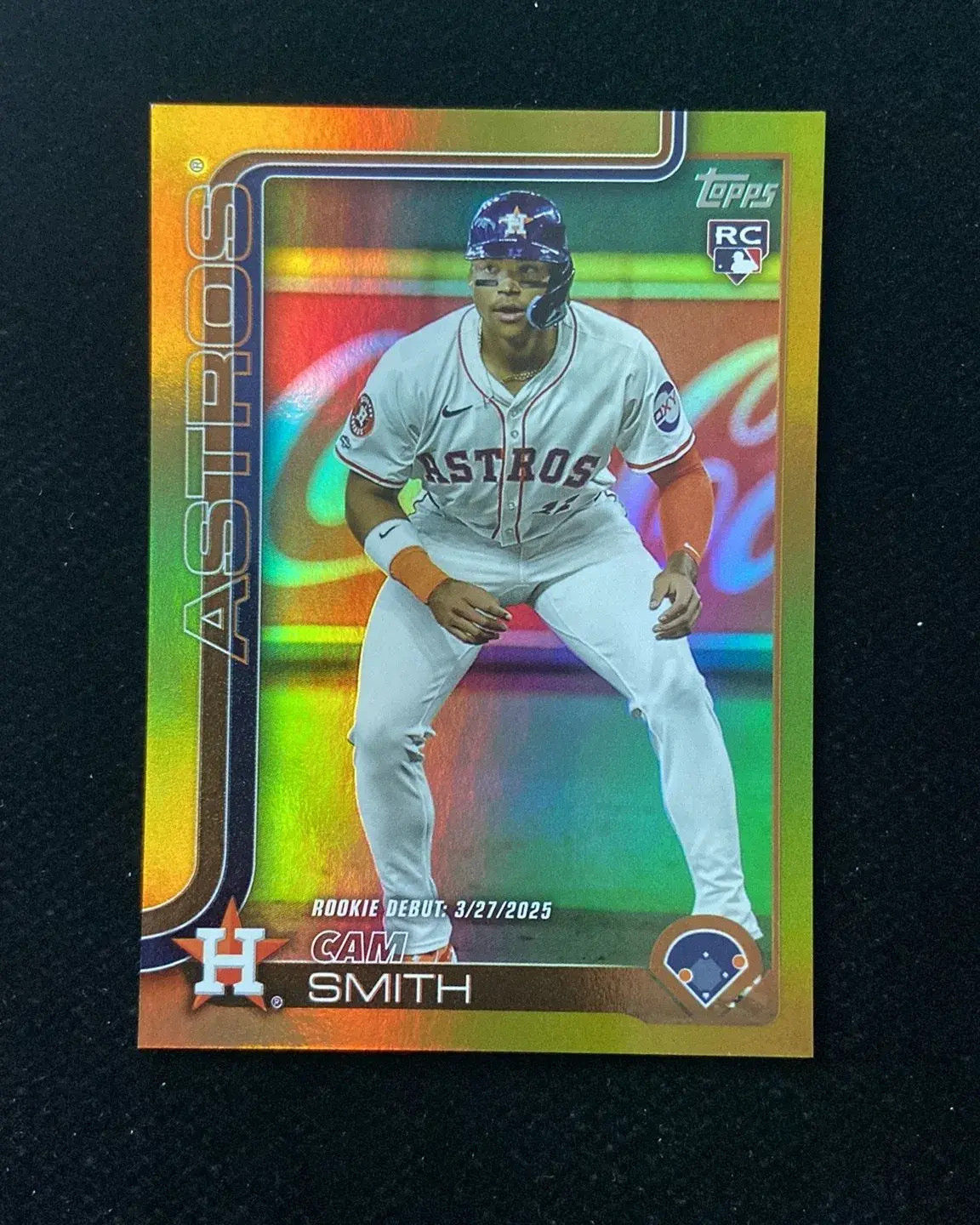 2025 Topps Update Series Cam Smith #US45 Gold Foil 48/50 RC Rookie Astros HD