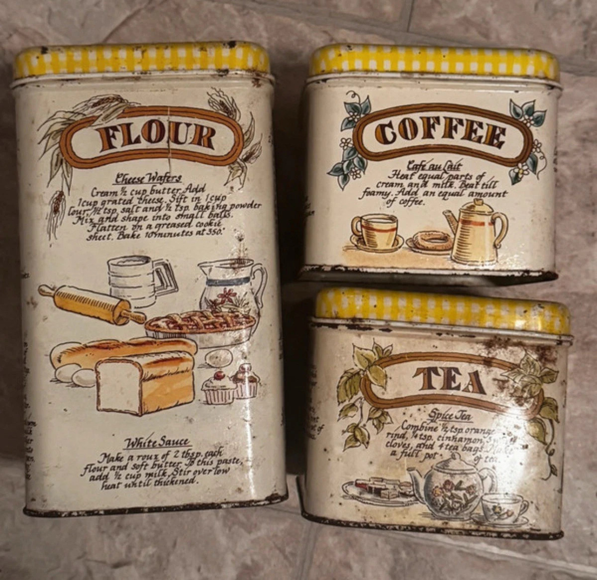 Flour Tin In Collectible Metal Kitchen Canisters for sale | eBay