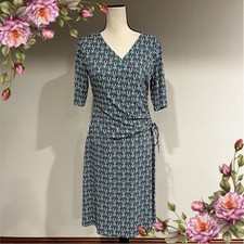 Fake wrap short sleeve dress