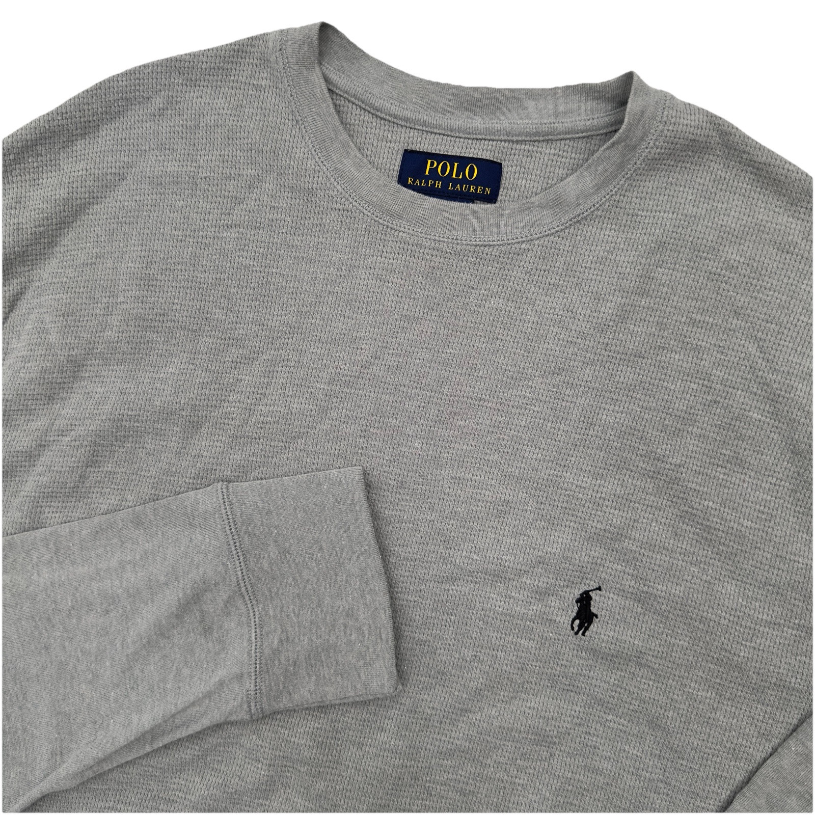 Polo Ralph Lauren Camicia Taglia 1X Grigio Waffle Maglia Termica Pony Girocollo